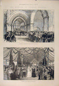 Original Old Antique Print Church Princess Beatrice Whippingham 1885 Victorian