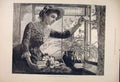 Original Old Antique Print Answer Marcella Walker Letter Lady Window 1885 19th
