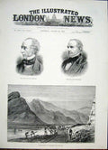 Original Old Antique Print Portrait Halifax Houghton Bolan Pass Railway 1885