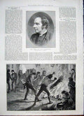 Original Old Antique Print Portrait Wordsworth Salisbury Spain Cholera Granada