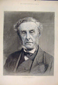 Original Old Antique Print Portrait Earl Shaftsbury 1885 19th Century
