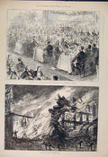 Antique Antique Print Municipal Corporation Freemason Tavern Fire Clerkenwell 00MAA1
