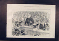 Original Old Antique Print Election Sketches Bright Birmingham 1885 Victorian