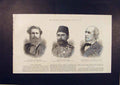 Old Antique Print Portrait Deramore Moukhtar Pasha Carpenter Peers 1885 19th