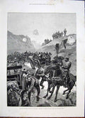 Original Old Antique Print Servia Bulgaria War Serivan Troops Dragoman Pass 1885
