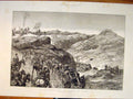 Original Old Antique Print War Servia Bulgaria Dragoman Pass Troops Schonberg