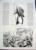 Original Old Antique Print Gosset House Commons Fleet Street London 1885 19th