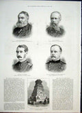 Old Antique Print Portrait White Nelidoff Sladen Scratchley Monument 1885 19th