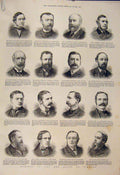 Original Old Antique Print Portrait Members House Commons Parliament 1885 19th