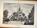 Original Old Antique Print Queen Princess Beatrice Whippingham Church 1885 19th