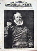 Original Old Antique Print Marshall Queen God Bless Salute Fine Art 1887 19th