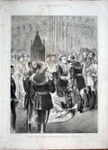 Old Antique Print Westminster Abbey Queen Children Jubilee Ball Guildhall