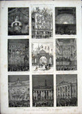 Old Antique Print Queen Jubilee Festival London Windsor Kensington 1887 19th