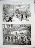 Original Old Antique Print St Patrick Victor Knight Jubilee Ball Leinster Dublin