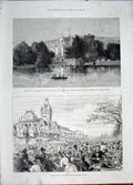 Old Antique Print Greenlands Smith Henley Regatta Queen Jubilee Wincheste