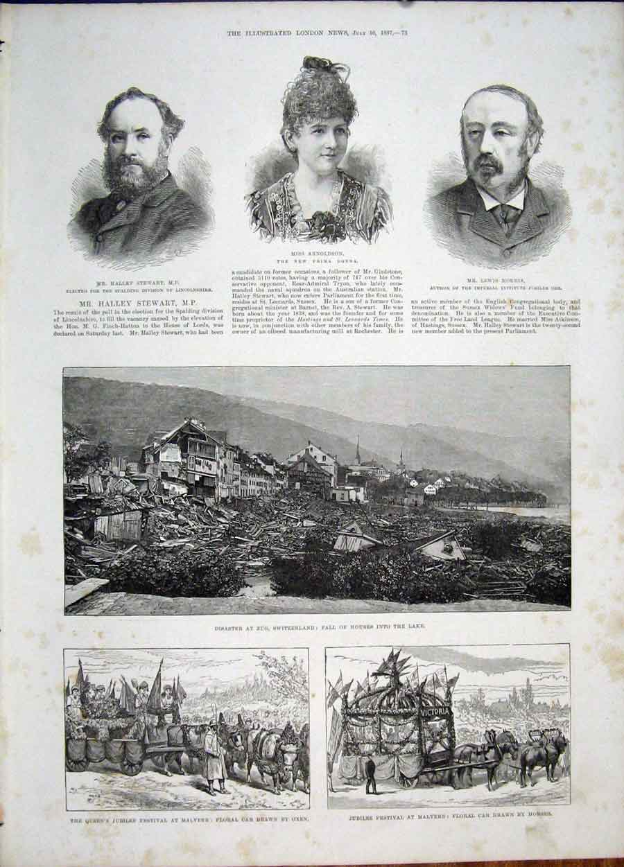 Original Old Antique Print Stewart Arnson Morris Zug Switzerland Malvern Car