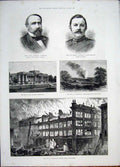 Original Old Antique Print Katkoff Rendle Mappin Sheffield Whiteley Bayswater