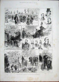 Original Old Antique Print Kensington Welsh Eisteddford Royal Albert Hall 1887
