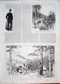 Original Old Antique Print Wangen Nancy France Brignon French Sportsmen