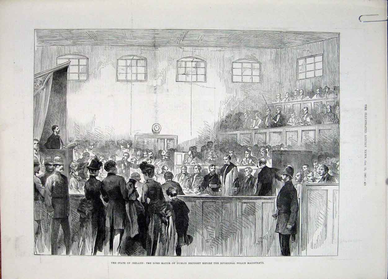 Old Antique Print Ireland Dublin Coolgreanny Ballyfod Church Chapel 1887 19th