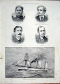 Old Antique Print Portrait Clark Grierson Melville Fordham Ship Wasp 1887 19th