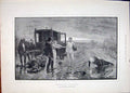 Original Old Antique Print Scylla Charybdis Berkley Horse Carriage Fine Art 1887