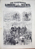 Original Old Antique Print Apprentices Exhibition Reading Prince Wales 1887 19th