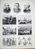 Original Old Antique Print Portrait Ferry Adamson Scott Sandwich Men Soro Ship