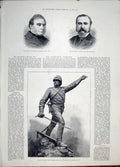 Original Old Antique Print Portrait Burrows Maple Dulwich Statue Earle Liverpool