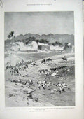 Original Old Antique Print Dongola Ferket Jahalin Camp Nile River 1896 19th