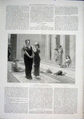 Original Old Antique Print Pro Leones Edward Radford Exhibition Artist 1896 19th