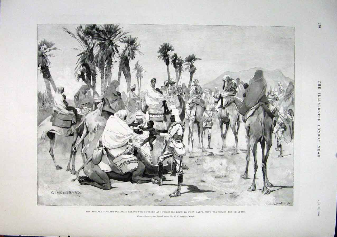 Original Old Antique Print Dongola Wady Halfa 1896 Egypt 19th Century