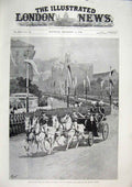 Original Old Antique Print Czar Czarina Vienna Prater Strasse 1896 Victorian