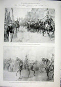 Original Old Antique Print Silesia Czar Nicholas Emperor William Kaiser Breslau