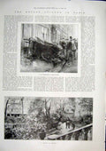 Original Old Antique Print Cyclone Paris France 1896 19th Century