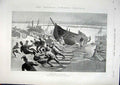 Original Old Antique Print Dongola River Nile 1896 Boat 19th Century