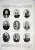 Original Old Antique Print Portrait Photo Church Congress Shrewsbury 1896 19th