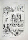 Original Old Antique Print Cycle Gladiator France Bicycle 1896 19th