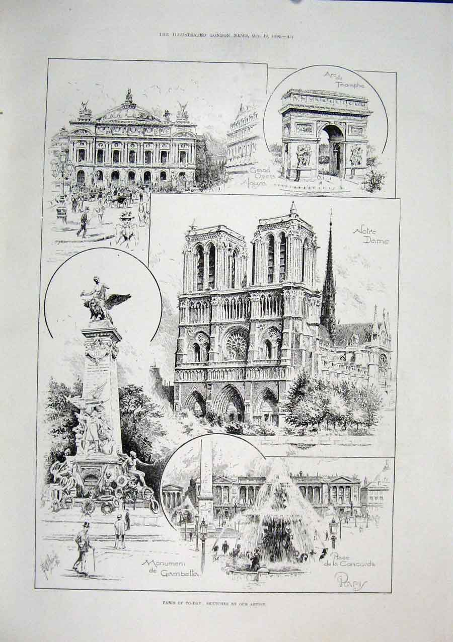 Original Old Antique Print Cycle Gladiator France Bicycle 1896 19th