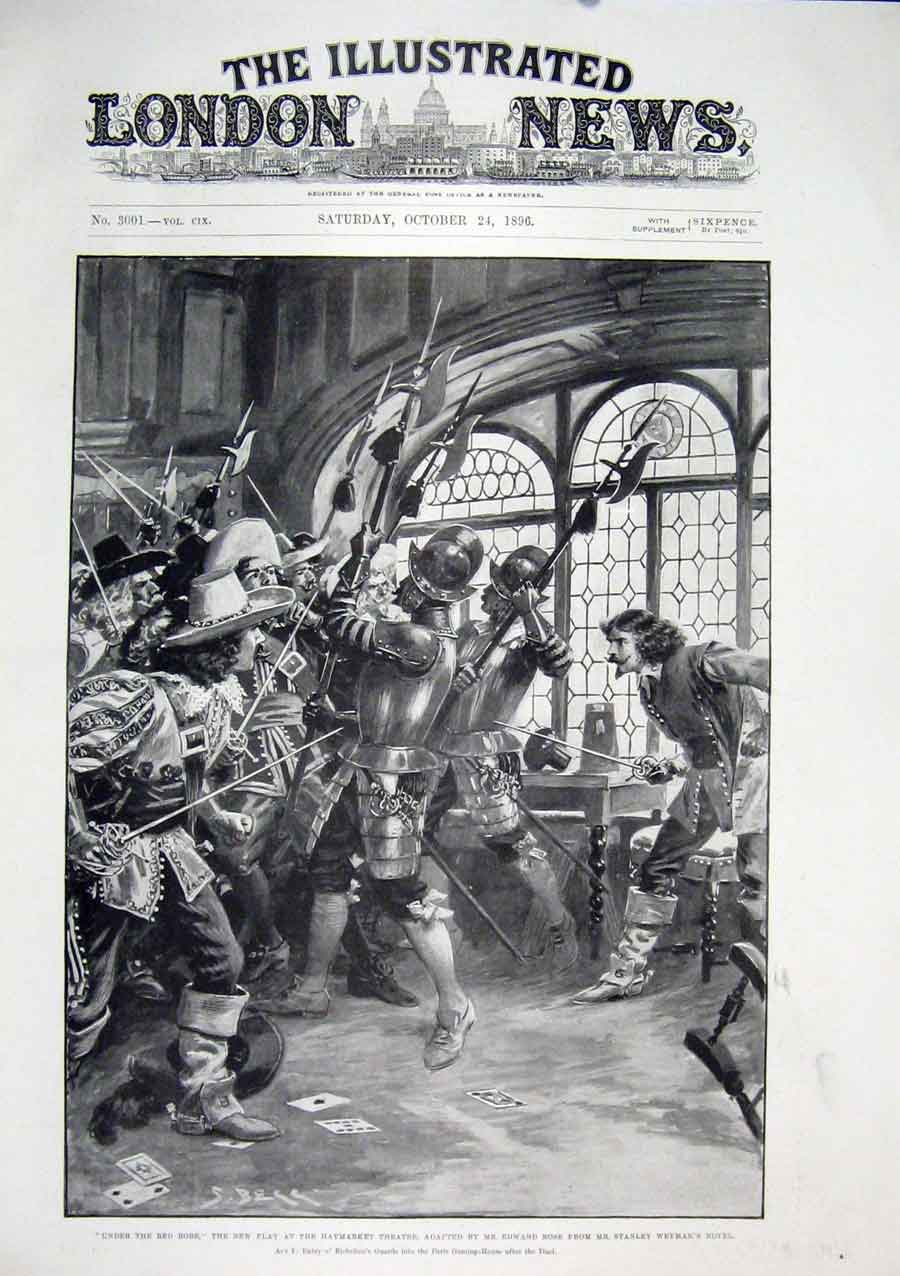 Original Old Antique Print Haymarket Theatre London Edward Rose Stanley William