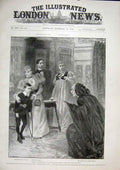 Original Old Antique Print Avenue Theatre Rat Wife Ibsen 1896 19th