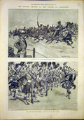 Original Old Antique Print Queen Review Gordon Aldershot Tweedmouth Brook House