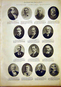 Original Old Antique Print Portrait Diamond Jubilee Honours Gents 1897 Victorian