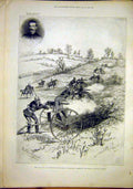 Original Old Antique Print Galloping Gun War Sier Infantry 1897 19th