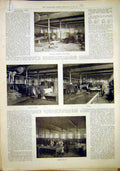 Old Antique Print Beeston Pneumatic Tyre Factory Steam Ship Roebuck 1897 19th