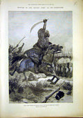 Original Old Antique Print Battles British Army Cuddalore War Troops 1897 19th