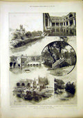 Original Old Antique Print Royal Visit Bath Abbey Roman Catharine 1897 Victorian