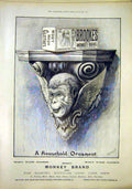 Original Old Antique Print Ref.855 Advert Brookes Monkey Brand Soap 1897