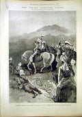 Original Old Antique Print General Yeatman Shinowrie India Frontier Khan Sahib