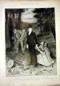 Original Old Antique Print Little Minister Sketch Play Haymarket Theatre 1897
